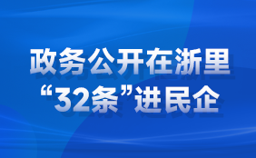 政務公開在浙里“32條”進民企
